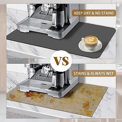 Dish Drying Mats for Kitchen Counter - Coffee Bar Mat Dish Drying Pad with  Non-Slip Rubber Backed, Drying Mat for Coffee Machine Dish Rack Hide Stain