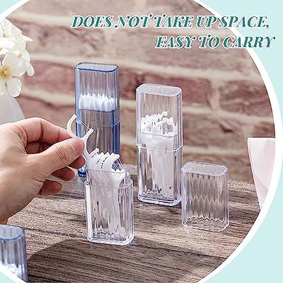 Portable Toothpick Holder Qtip Holder Travel Case Floss Pick Dispenser  Clear Acrylic Storage Box Canister Container With Lid For