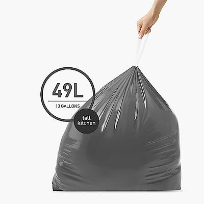 simplehuman 13 Gal. Extra Strong Tall Kitchen Drawstring Trash