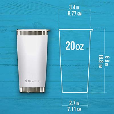 BluePeak Double Wall Stainless Steel Insulated Tumbler Set, 2-Pack,  Includes Sipping Lids, Spill-Proof Sliding Lids, Straws, Cleaning Brush &  Gift Box (20oz, White) - Yahoo Shopping