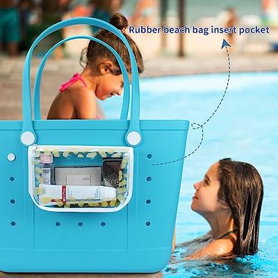 Rubber Beach Bag With Holes,1 Beach Bag + 1 Swim Wet & Dry Bag