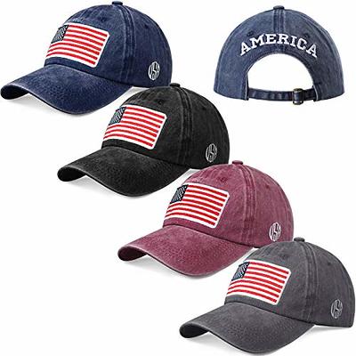 American Flag Hats Patriotic Vintage Adjustable Baseball Trucker Hat for Man Women