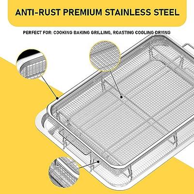 Extra Large Air Fryer Basket and Tray for Oven, 18.8'' x 13.3'' Stainless  Steel Crisper Tray and Basket Set, Non-stick Mesh Basket Set, Air Fryer  Tray