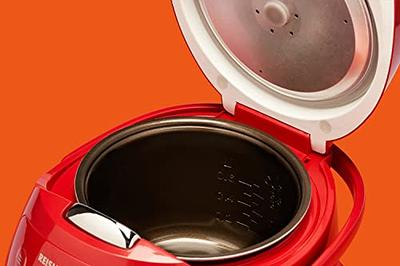 Reishunger Digital Mini Rice Cooker & Steamer, Red with Keep-Warm