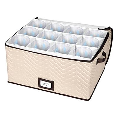 popoly Wine Glass Storage Box, Stemware Storage Containers Cases with  Dividers, Stackable Moving Supplies for 12 Wine Glasses, Drinkware,  Glassware or