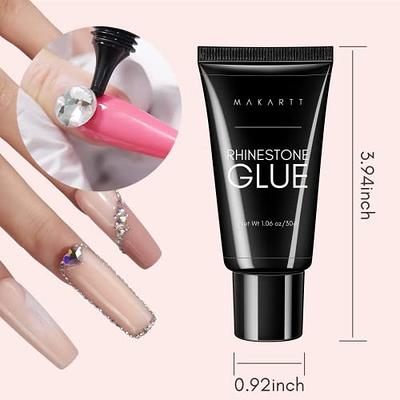 Makartt Nail Rhinestone Glue Gel, Upgrade Gel Gem Nail Glue with Brush &  Pen Tip Super Strong Adhesive Precise for Nail Charms