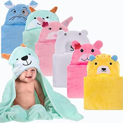 Tranqun 6 Pack Flannel Hooded Baby Towels Baby Bath Towel Cute