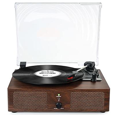  Vinyl Record Player with Speakers Vintage Turntable for Vinyl  Records Belt-Driven Turntable Support 3-Speed, Wireless Playback,  Headphone, AUX-in, RCA Line LP Vinyl Players for Sound Enjoyment Black :  Electronics