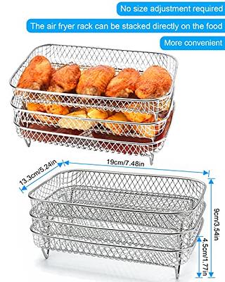 Air Fryer Rack for Ninja Dual Air Fryer 304 Stainless Steel Multi-Layer  Dehydrator Rack Toast Rack Air Fryer Accessories 