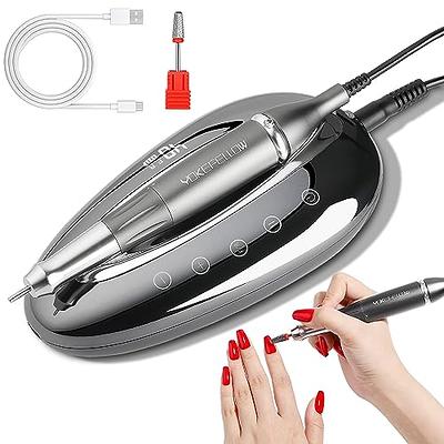 YOKE FELLOW Nail Drill Machine - 35000RPM Electric Nail File Nail Drills  for Acrylic Nails Professional with 6 Drill Bits for Manicure Pedicure Home