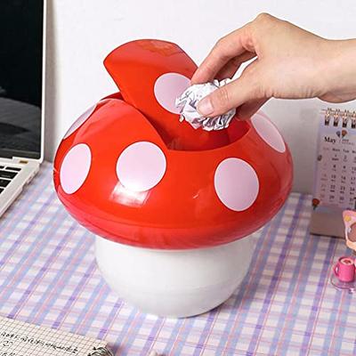 Mini Desktop Bin Small Trash Can Tube 1Pcs with Cover Bedroom