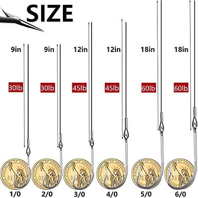Saltwater Fishing Hook Rigs,Steel Leaders Long Shank Hook for Surf  Fishing,Black Leader Wire O'shaughnessy Forged Hook for Freshwater  (4/0-12“-45lb, 8pcs) - Yahoo Shopping