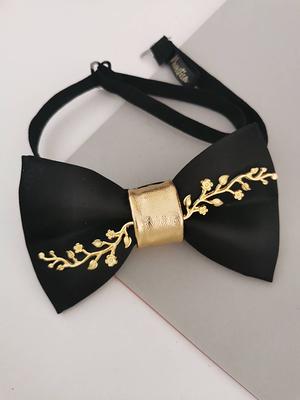 Black and Gold Bowtie Mens Silk Bow Tie for Men Gold 