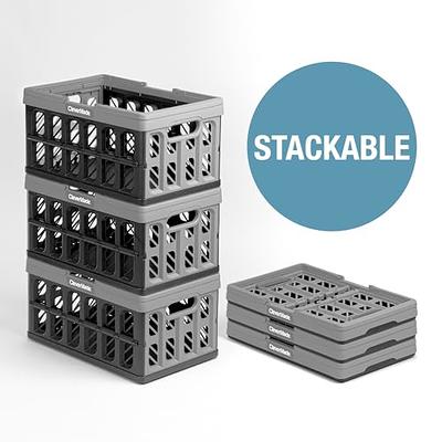 CleverMade Collapsible Crates Fold Down Small for Storage