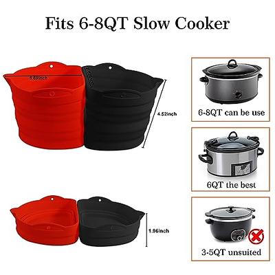 Slow Cooker Liners Compatible For CrockPot 6-7 Quart Oval Slow Cooker,  Silicone Divider Insert Reusable, Leak Proof, , Dishwasher Safe, Non-Stick