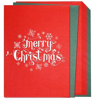 Colarr 240 Sheets Christmas Shimmer Cardstock Paper Red and Green