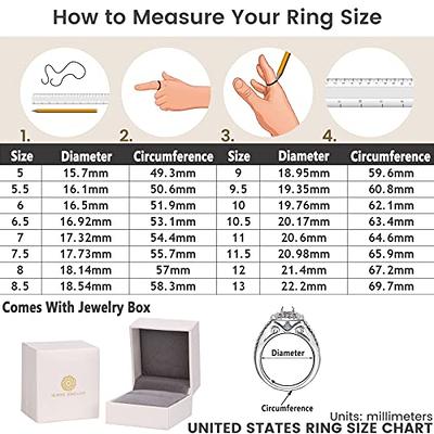 Newshe Wedding Rings for Women Engagement Ring Enhancer Band Bridal Set  Sterling Silver 1.8Ct Cz Size 10