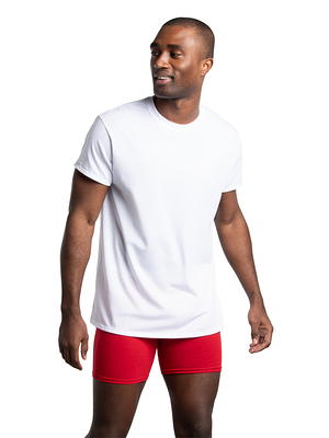 Fruit of the Loom Men's Active Cotton Blend White Crew Undershirts