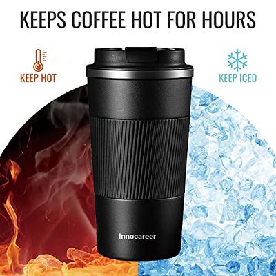 LiqCool 20 Oz Travel Coffee Mug, Vacuum Insulated Coffee Mug, Stainless  Steel Tumbler with Handle, Coffee Tumbler with Lid Straw, Reusable Cup Keep