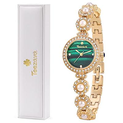 Women Rhinestone Wrist Watch With Bracelet - Gold | Konga Online Shopping