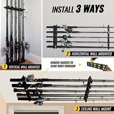 Beyond Fishing B10 Fishing Rod Holder - Wall Mounted Fishing Rod Rack,  Vertical or Horizontal, Store 10 Rods in 17 Inches, Great Fishing Pole  Holder & Rack - Yahoo Shopping