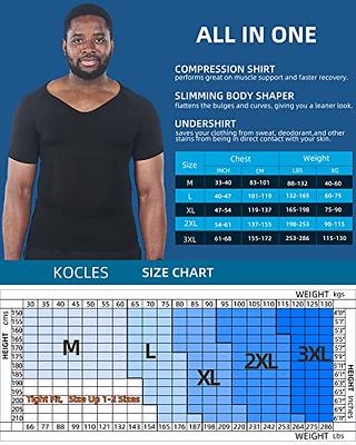 KOCLES Gynecomastia Compression Shirts for Men, Shapewear Slimming Body  Shaper Undershirt, V-Neck Baselayer T-Shirt for Workout Sports, Fajas para  Hombres (Black, 3X-Large) - Yahoo Shopping