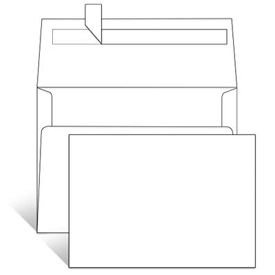 Goefun White Blank Cards with Envelopes 5.5 x 4.25 Flat Unfolded