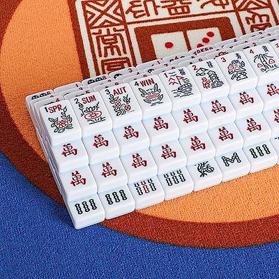 GUSTARIA Chinese Mahjong Set, Mahjong Game Set with 146 Numbered Large  Tiles (1.5, Green), Mahjongg Tiles Set with Brown Carrying Case (Mah  Jongg