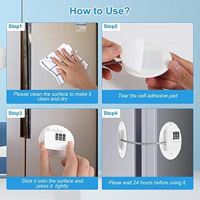 3 Code Refrigerator Lock Child Freezer Door Strong Adhesive Coded