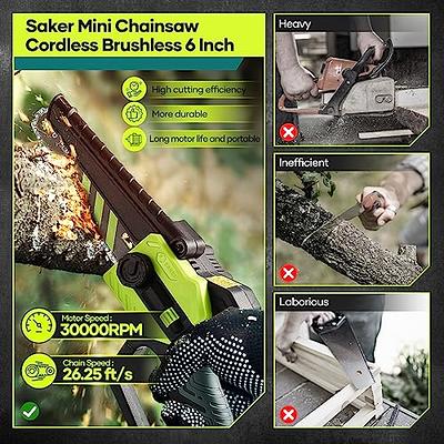 Mini Chainsaw Electric Handheld Cordless Chainsaws Battery 4 Chain Saws  SAKER