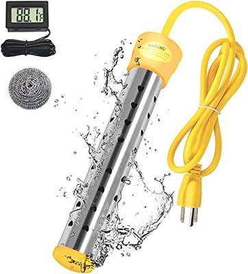 Immersion Water Heater, 2000W Portable Electric Instant Bucket Heater with  Digital LCD Thermometer, Stainless Steel Guard Anti-scalding Submersible Water  Heater for Bathtub Hot Tub Pool, UL Listed 