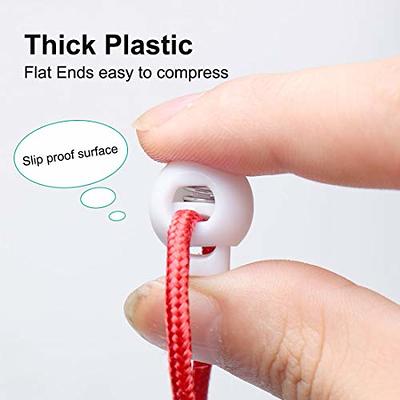 30PCS Plastic Cord Locks End Spring Stopper Fastener Slider End Spring Stop  Toggle for DIY Drawstring 