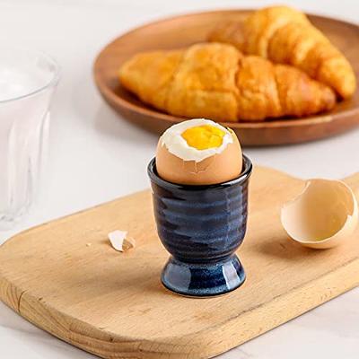 Hasense Ceramic Eggs Cups for Soft Boiled Eggs, Porcelain Egg