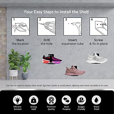 LoengMax 6 Pack Acrylic Floating Shoe Display Shelves, Clear Acrylic  Floating Shelves for Showcase Sneaker Collection or Shoes Box, Levitating  Shoe