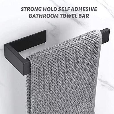 Vanloory Hand Towel Holder, Strong Self Adhesive Hand Towel Ring, Thicken SUS304 Stainless Steel Hand Towel Bar/Rack, No Drilling Modern Hand Towel