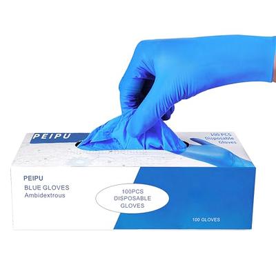 Salon World Safety Black Nitrile Disposable Gloves 3 Boxes of 100 Size Medium 50 Mil - Latex Free Textured Food Safe