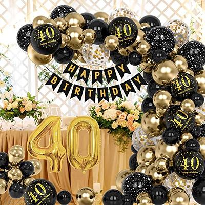 Amandir Black Gold Birthday Decorations for Men Women,Black Gold