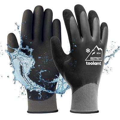 6 Pairs Winter Work Gloves for Men and Women Waterproof Freezer Gloves for  Work Below Zero Shoveling Snow Ice Fishing, Blue (Large)