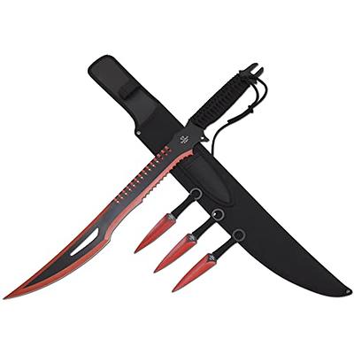  ASR Tactical Black Stainless Steel Throwing Knife Set with  Nylon Sheath 3 Pieces : Sports & Outdoors
