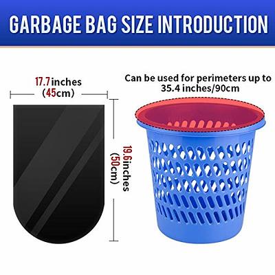 5 Gallon 220pcs Strong Drawstring Trash Bags Garbage Bags by Teivio,  Bathroom Trash Can Bin Liners, Small Plastic Bags for home office kitchen,  White