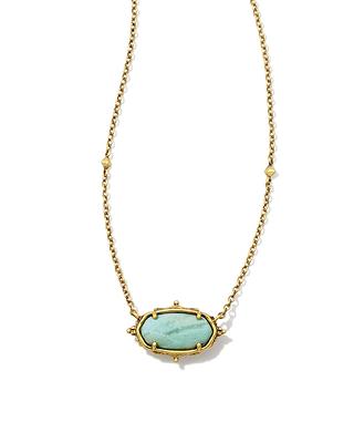 Kendra Scott Framed Elisa Necklace-Gold White Mosaic Glass