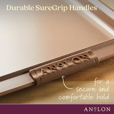 Anolon Advanced Nonstick Bakeware Silicone Grips Cookie Sheet, Baking Pans, Household