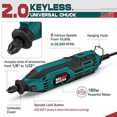 Rotary Tool with Flex Shaft, 135W Power Variable Speed