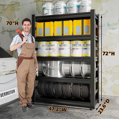 5-Tier Adjustable Steel Shelving Unit, Garage Storage Shelving Unit, Heavy Duty Shelving Unit WFX Utility Size: 72 H x 47.2 W x 23.6 D