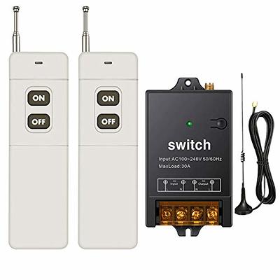 Wireless Remote Switch,AC 110V/120V/220V/30A Relay RF Remote Control Light Switches for Lights,Household Appliances, Garage Door, Dust Collector