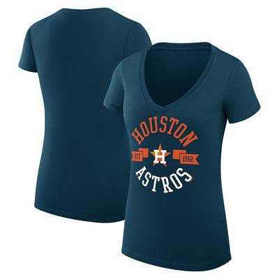 Houston Astros New Era Women's Team Stripe T-Shirt - Navy