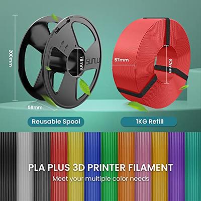 SUNLU PLA+ Filament MasterSpool, PLA Plus 3D Printer Filament with Reusable  Spool, 3KG 3D Printing PLA+ Filament 1.75mm, Neatly Wound, Dimension  Accuracy +/- 0.02mm, Black+White+Grey - Yahoo Shopping