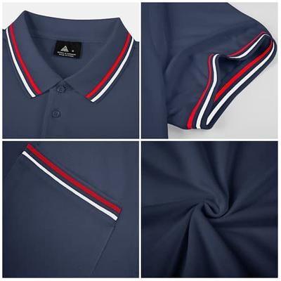 MIER Men Polo Shirts Ultra-Soft Cotton Golf Collared Shirts, Navy / M