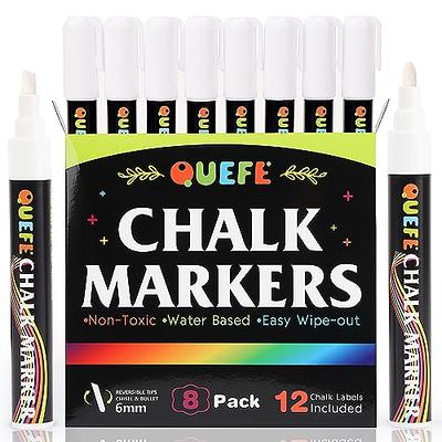 QUEFE Liquid Chalk Markers, 8pcs, 6mm,White, Dual Tip, Chalkboard Markers,  Dry Erase Marker Pens, Window Markers, Liquid Chalk, Chalk Board Markers, Chalk  Pen - Yahoo Shopping