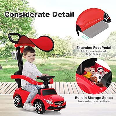 Costzon Push Car for Toddlers, 3 in 1 Mercedes Benz Stroller Sliding  Walking Car w/Canopy